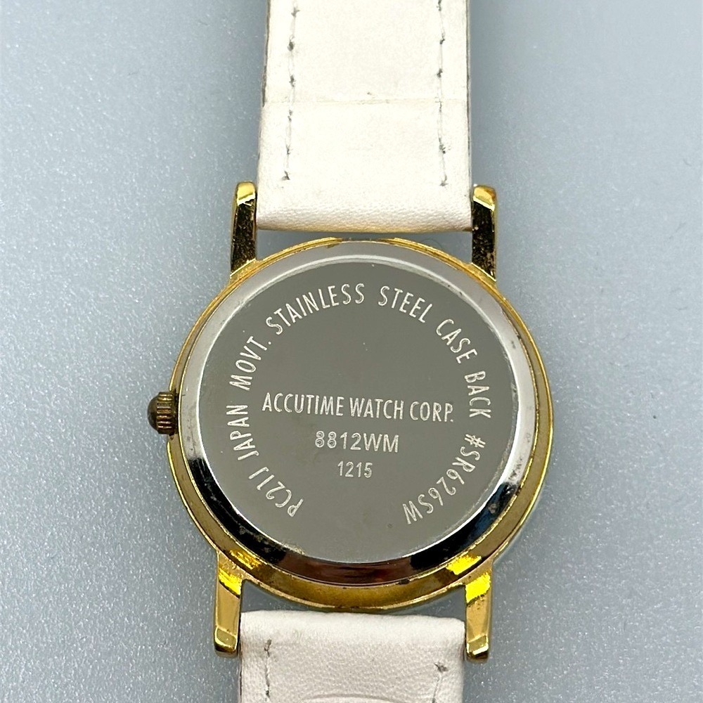 accutime rhinestones genuine leather watch - Picture 4 of 5